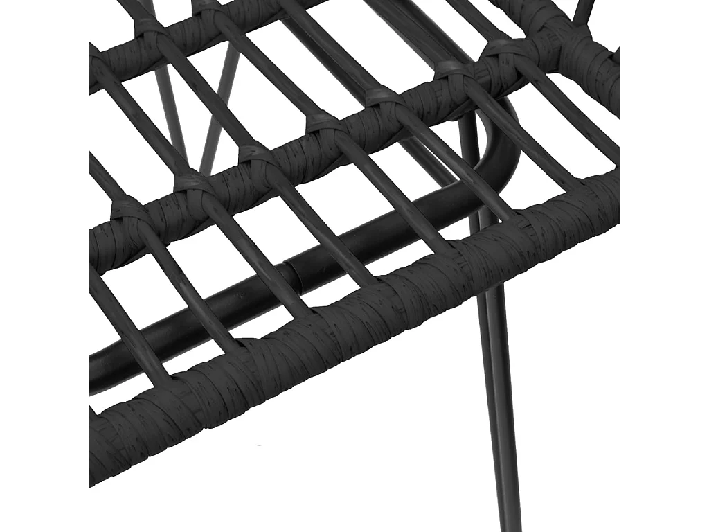 Sedie da Giardino 2pz con Braccioli Nero 56x64x80 cm Rattan PE