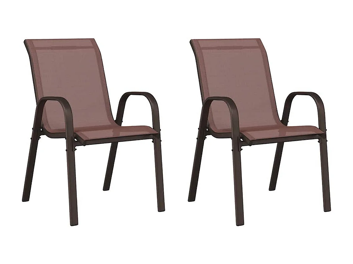 Stapelbare Gartenstühle 2 Stk. Braun Textilene