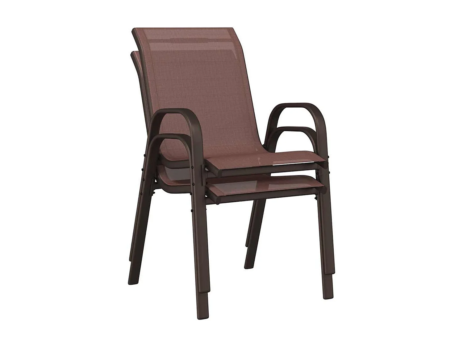 Stapelbare Gartenstühle 2 Stk. Braun Textilene