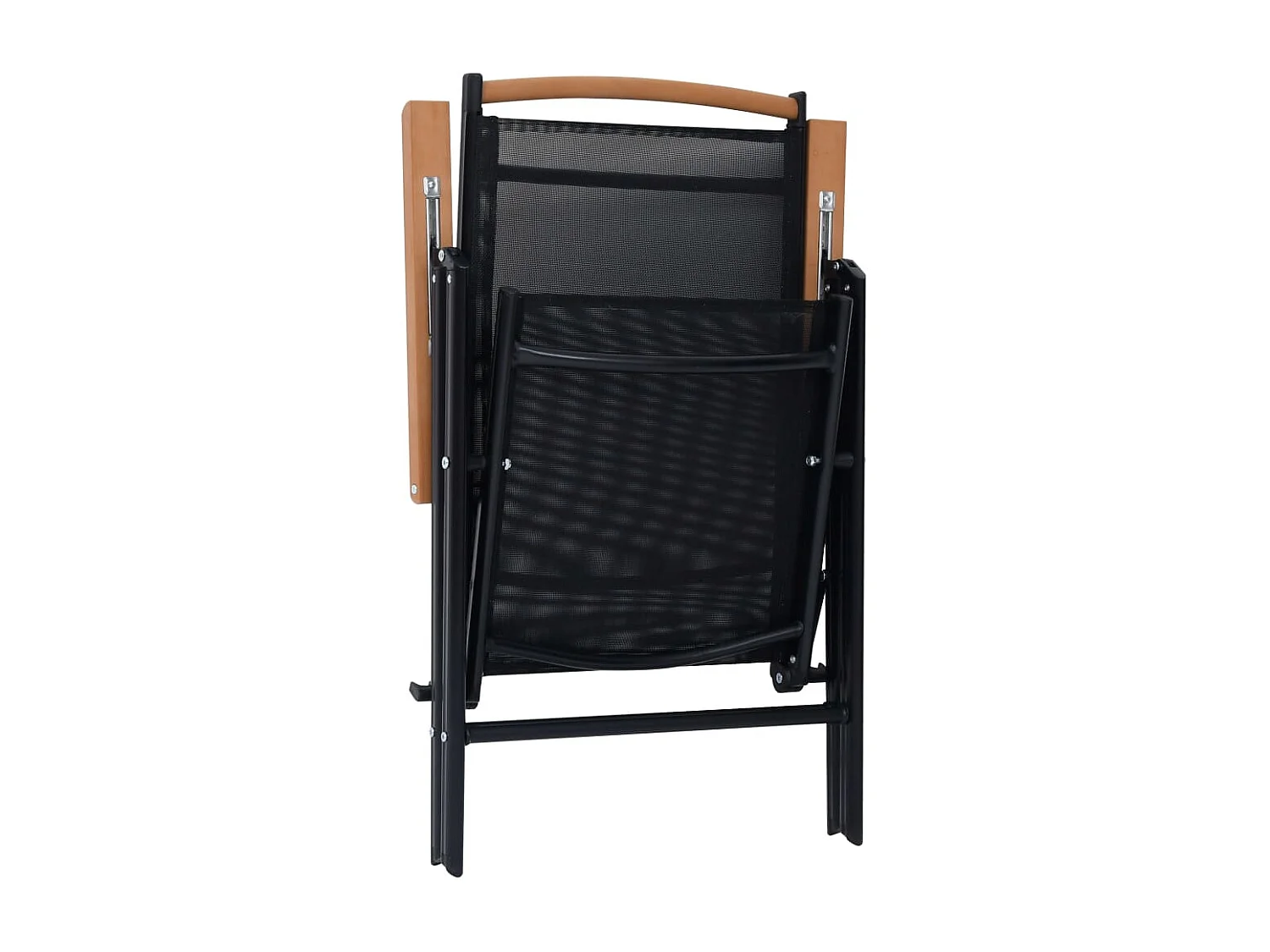 Gartenstühle Klappbar 2 Stk. Aluminium und Textilene Schwarz