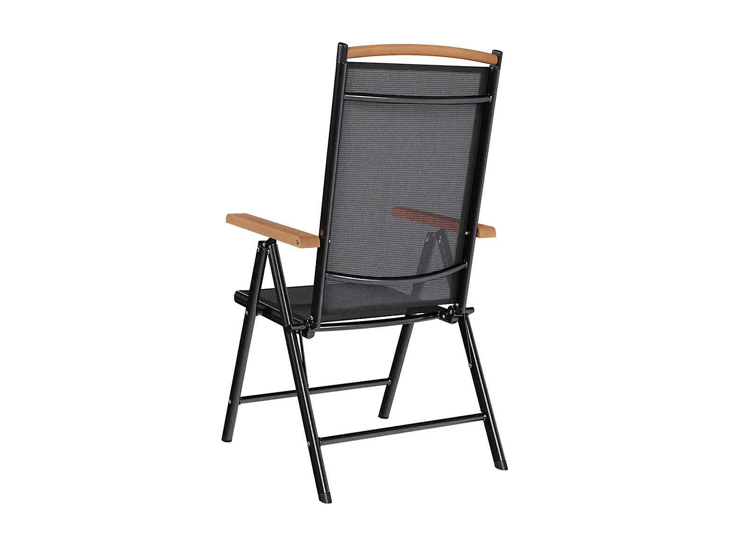 Gartenstühle Klappbar 2 Stk. Aluminium und Textilene Schwarz