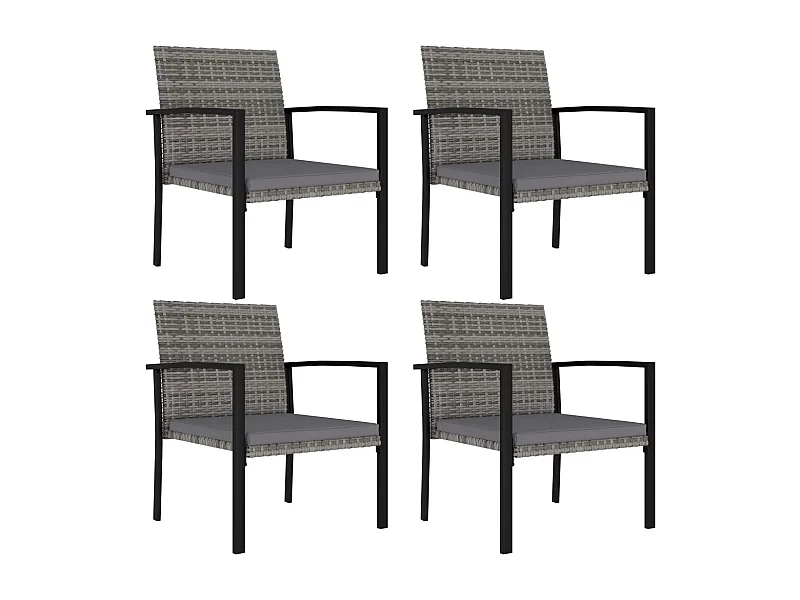 Garten-Essstühle 4 Stk. Poly Rattan Grau