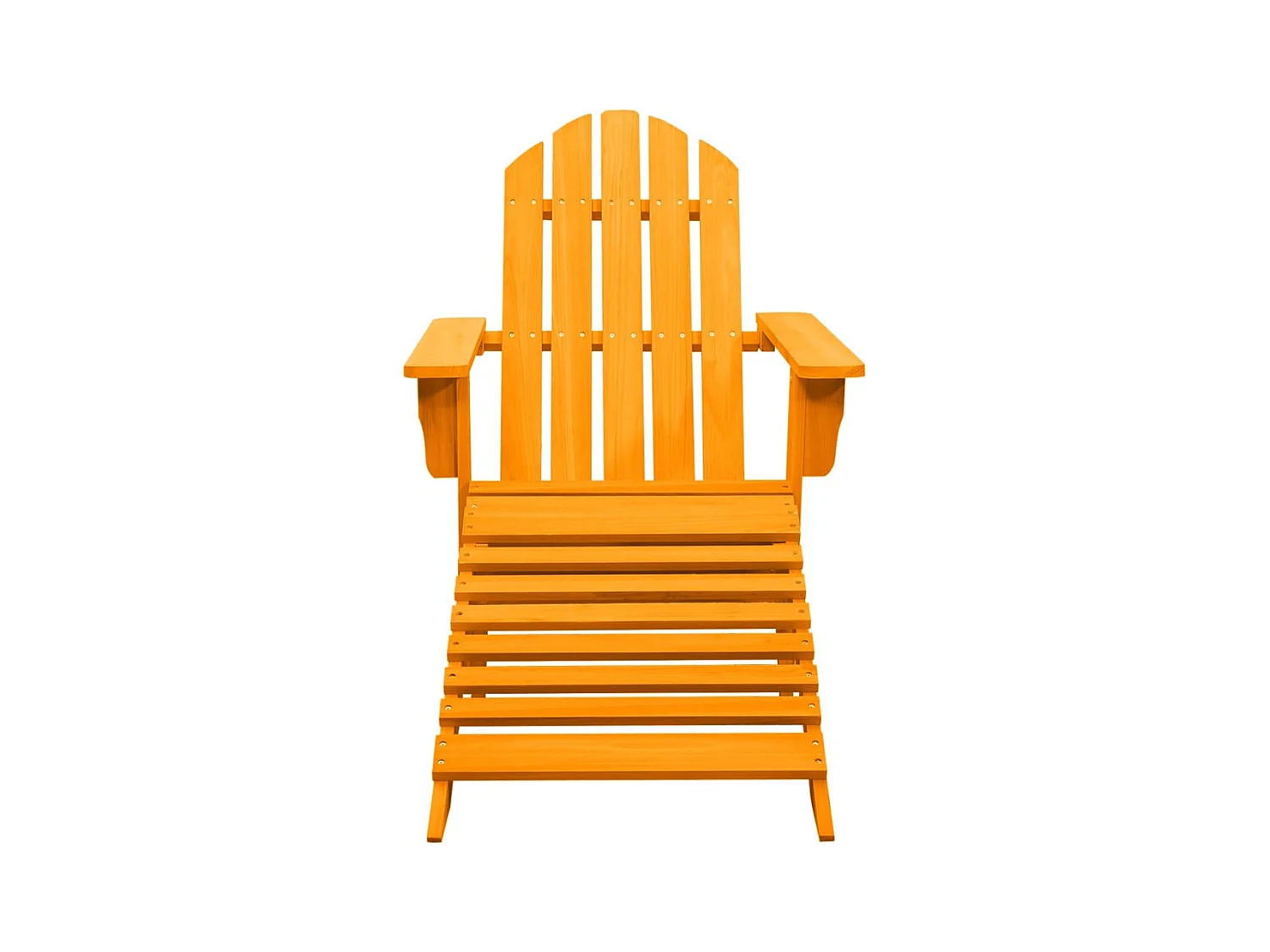 Sedia Giardino Adirondack con Pouf Massello di Abete Arancione