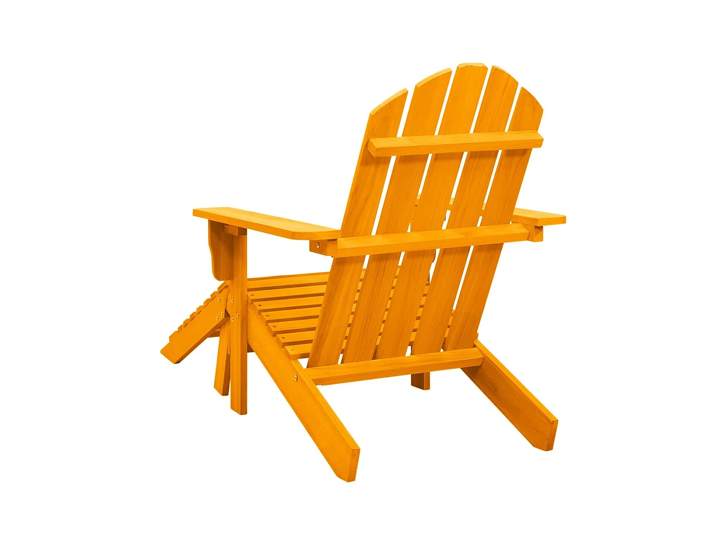 Sedia Giardino Adirondack con Pouf Massello di Abete Arancione