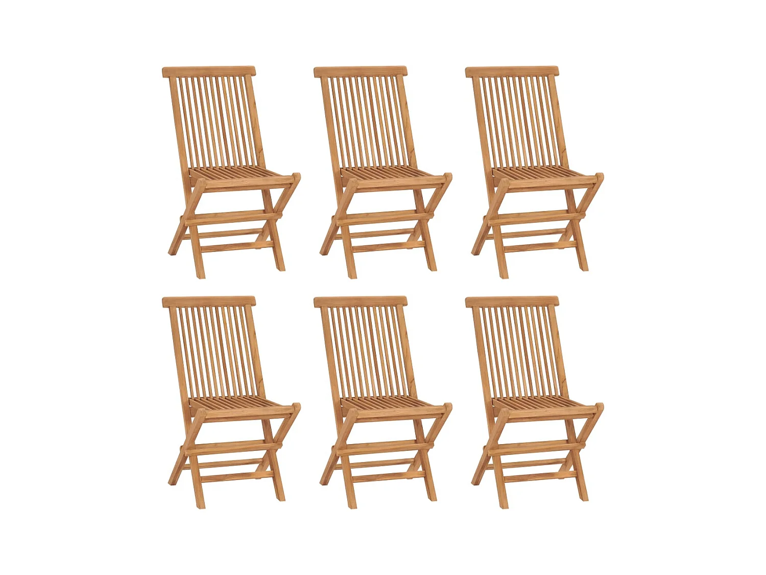 Chaises pliables de jardin lot de 6 Bois de teck solide