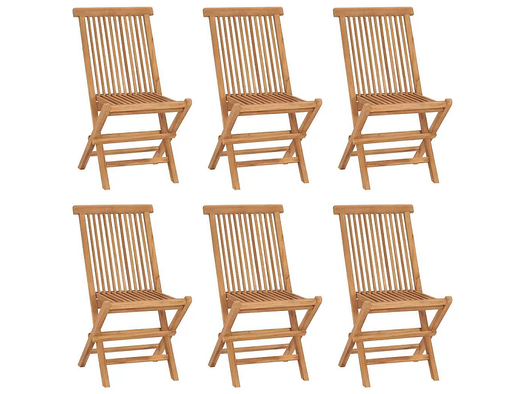 Sedie pieghevoli, 6 pezzi, in legno massello di teak