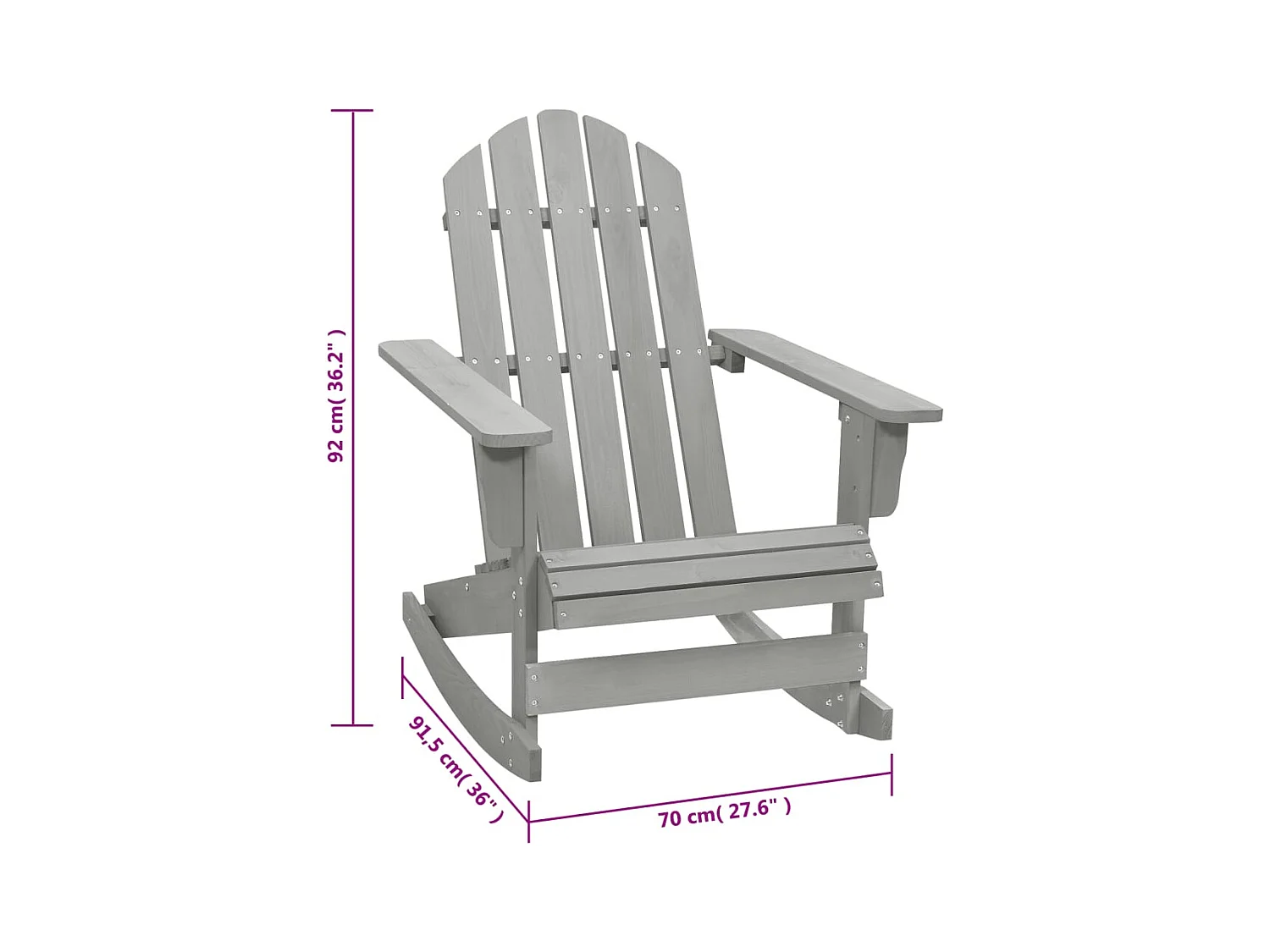 Chaise à bascule de jardin Bois Gris