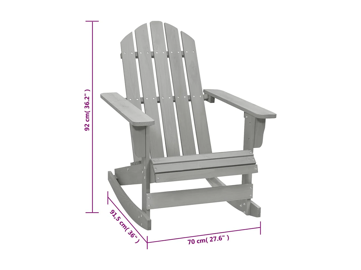 Chaise à bascule de jardin Bois Gris