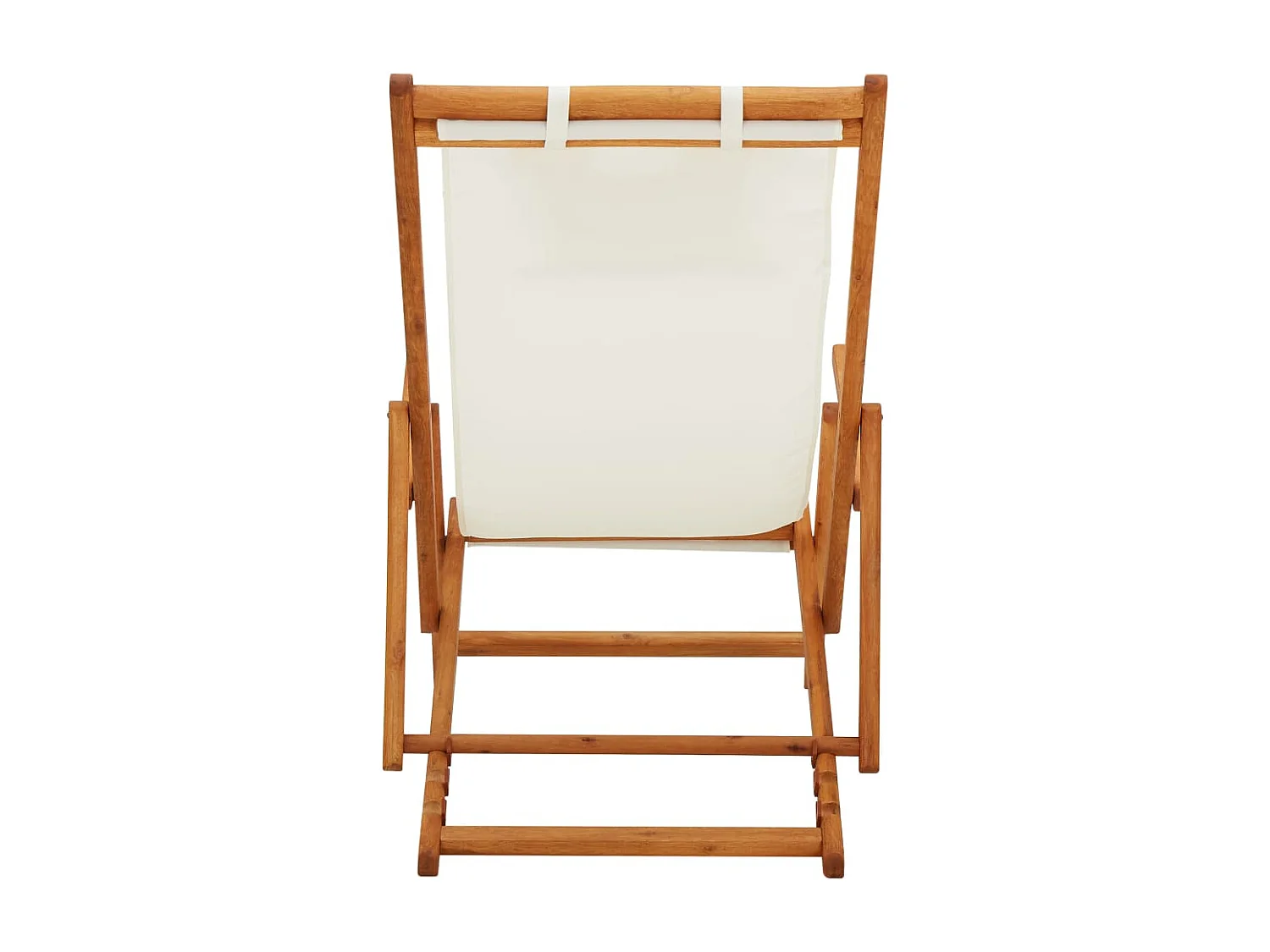 Klappbarer Strandstuhl Eukalyptus Massivholz und Stoff Creme
