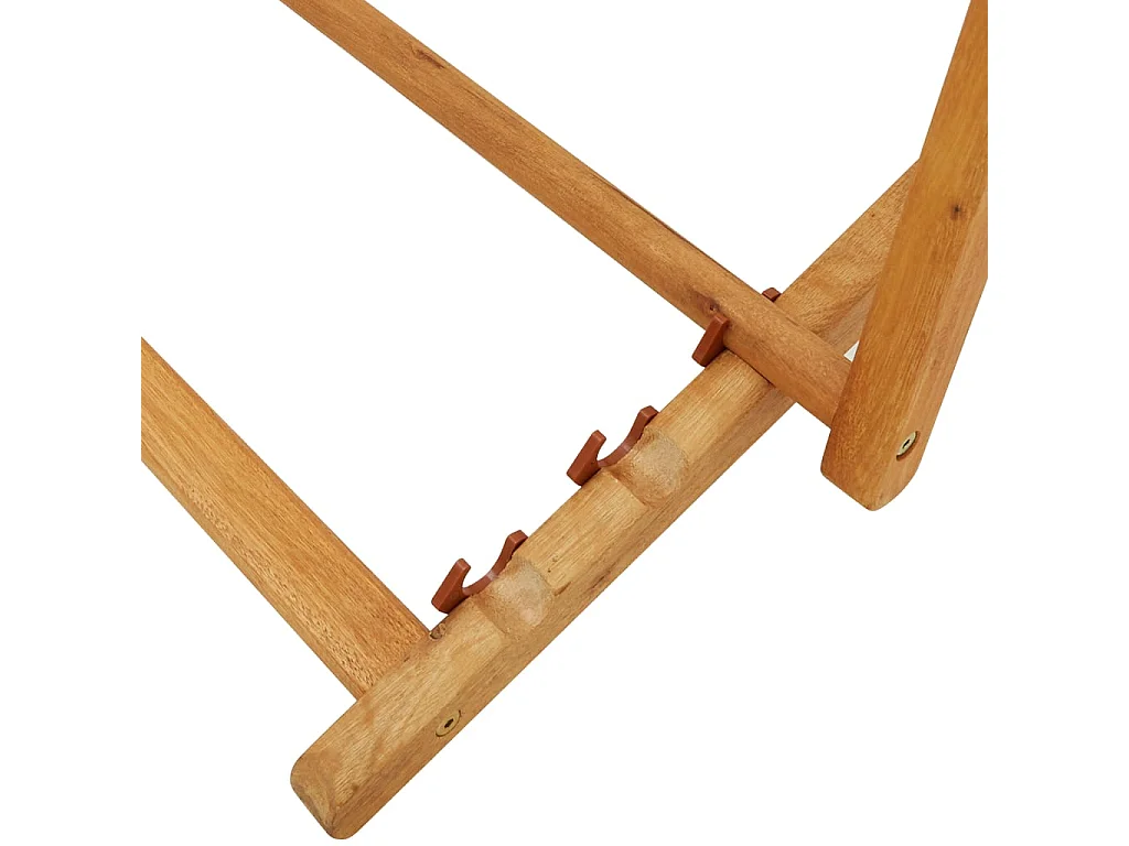Chaise pliante en bois d'eucalyptus massif et tissu crème