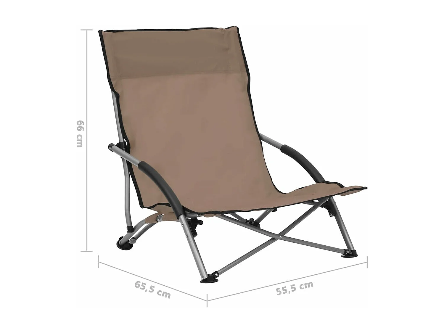 Klappbare Strandstühle 2 Stk. Taupe Stoff