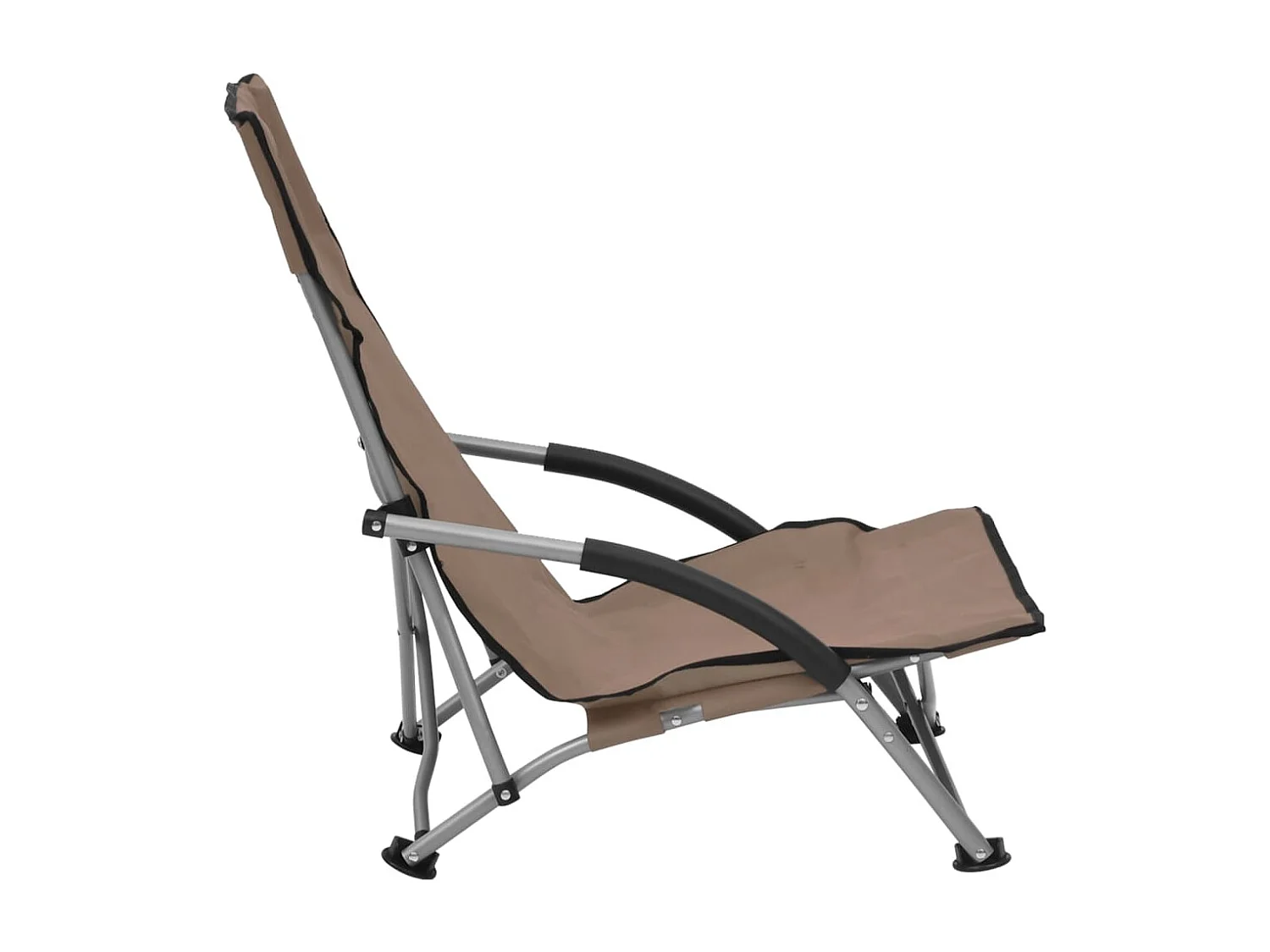 Chaises de plage pliables lot de 2 Taupe Tissu