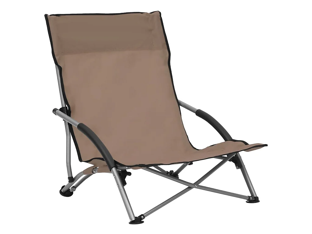 Chaises de plage pliables lot de 2 Taupe Tissu