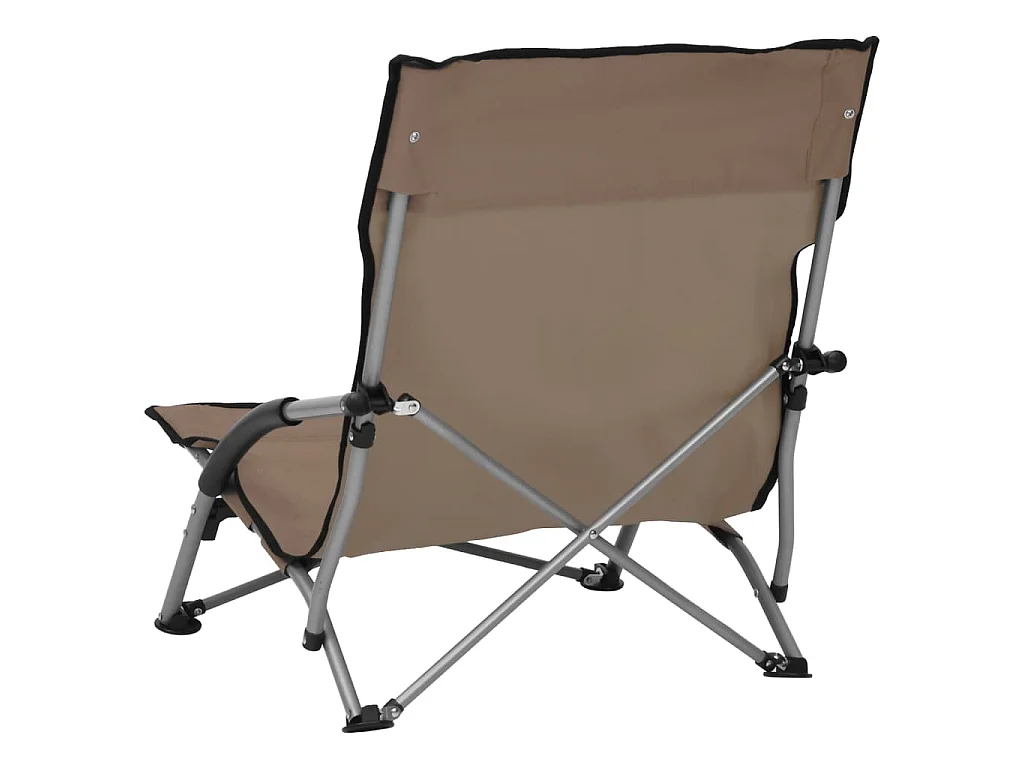 Chaises de plage pliables lot de 2 Taupe Tissu