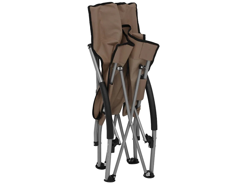Chaises de plage pliables lot de 2 Taupe Tissu