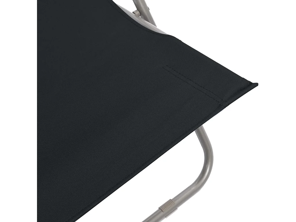 Chaises de plage pliables lot de 2 Acier et tissu oxford Noir