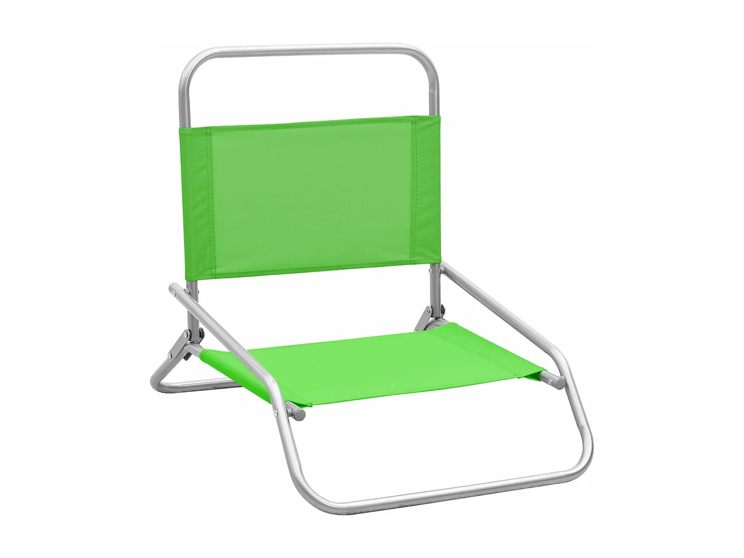 Chaises de plage pliables lot de 2 Vert Tissu
