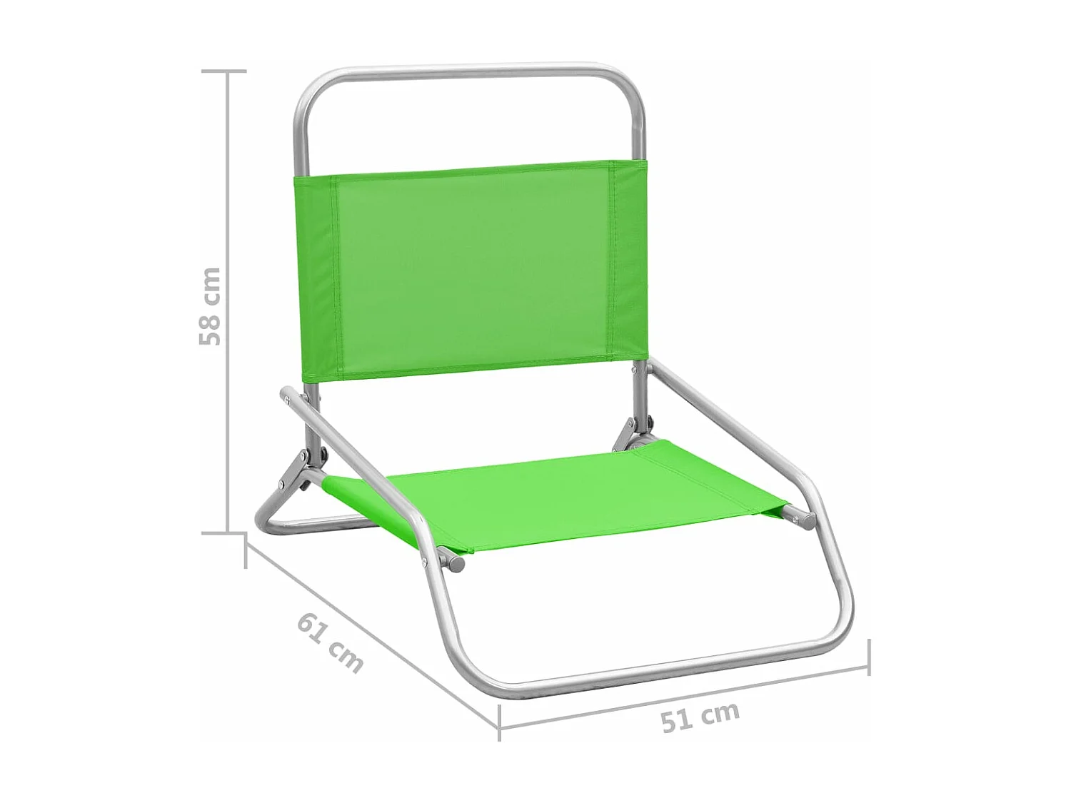 Chaises de plage pliables lot de 2 Vert Tissu