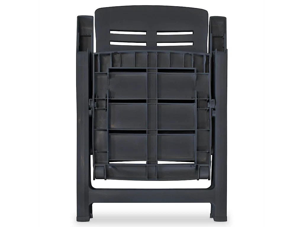 Chaises pliantes inclinables, lot de 4, en plastique anthracite