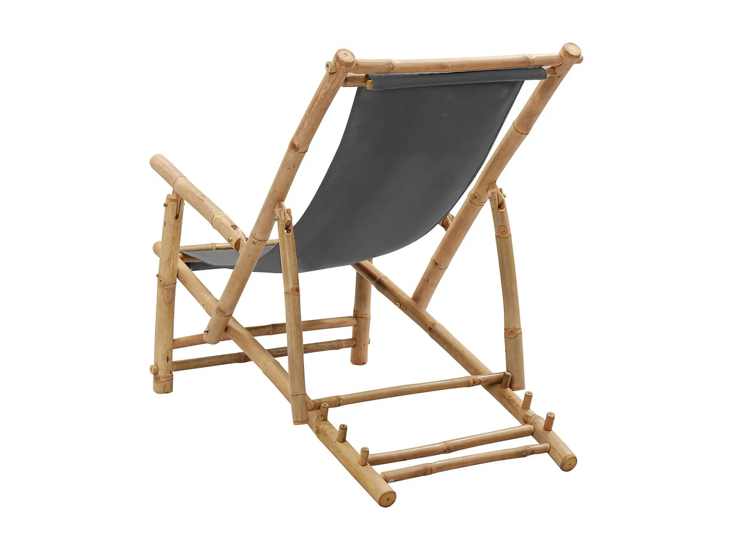 Terrasstoel bamboe en canvas donkergrijs