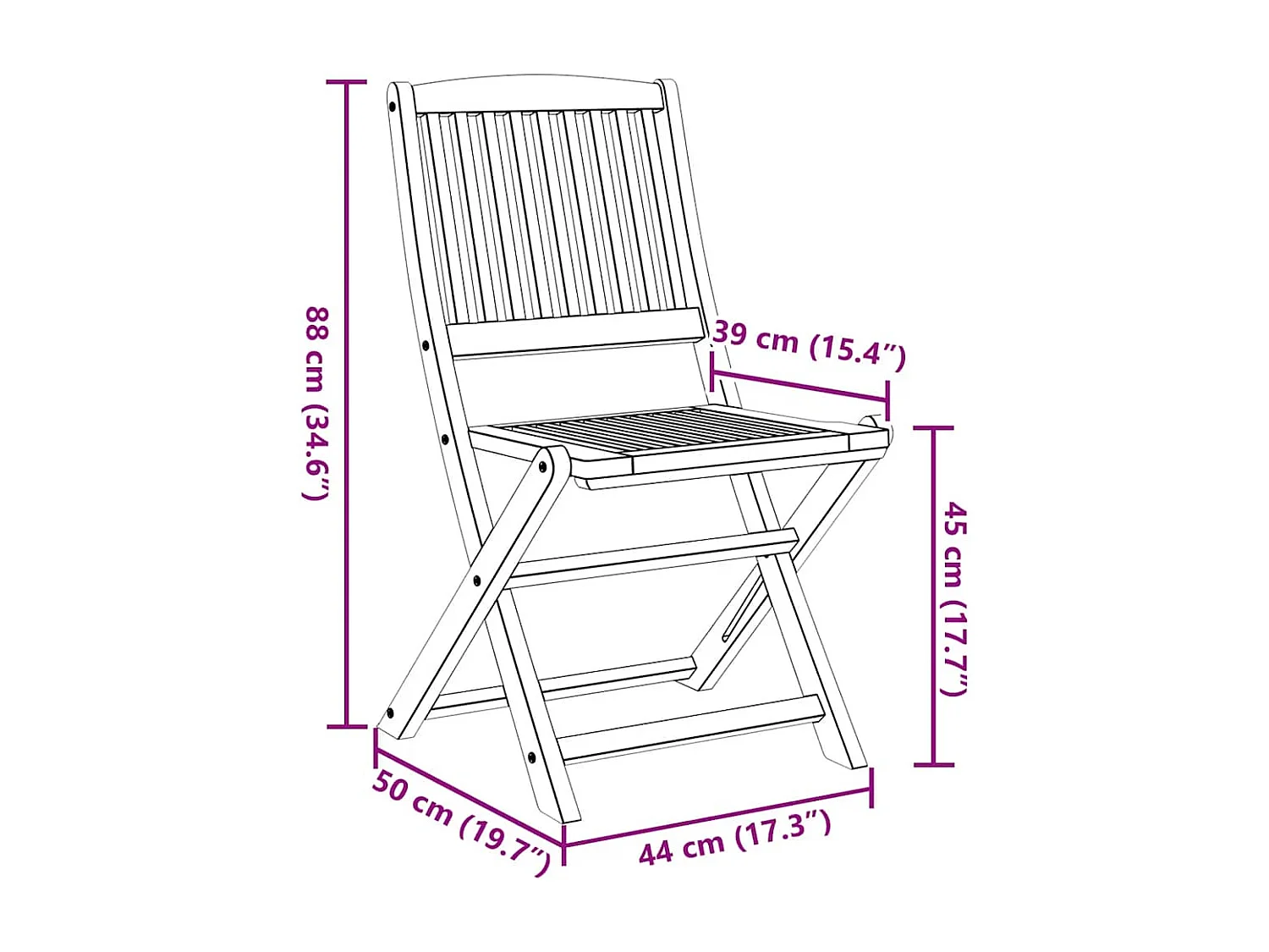 Klappbare Gartenstühle 4 Stk. Massivholz Akazie