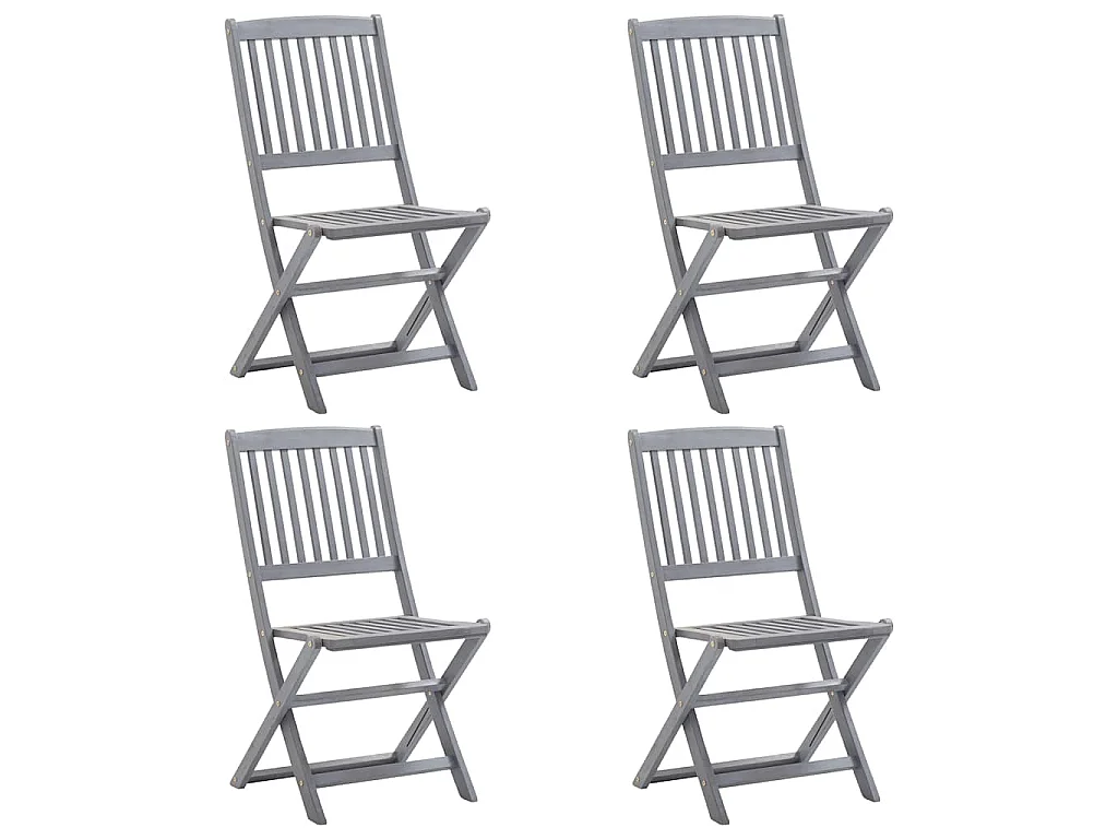 Chaises pliantes 4 pièces en bois d'acacia massif