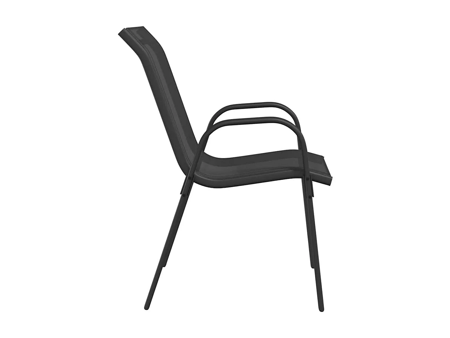Chaises empilables de jardin lot de 2 Noir Tissu textilène