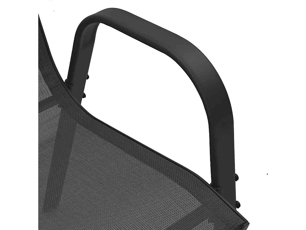 Chaises empilables de jardin lot de 2 Noir Tissu textilène