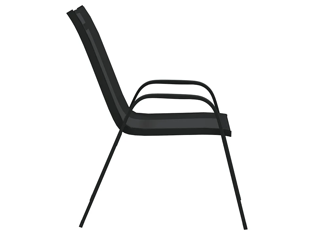 Sedie da Giardino Impilabili 2 pz in Tessuto Textilene Nero