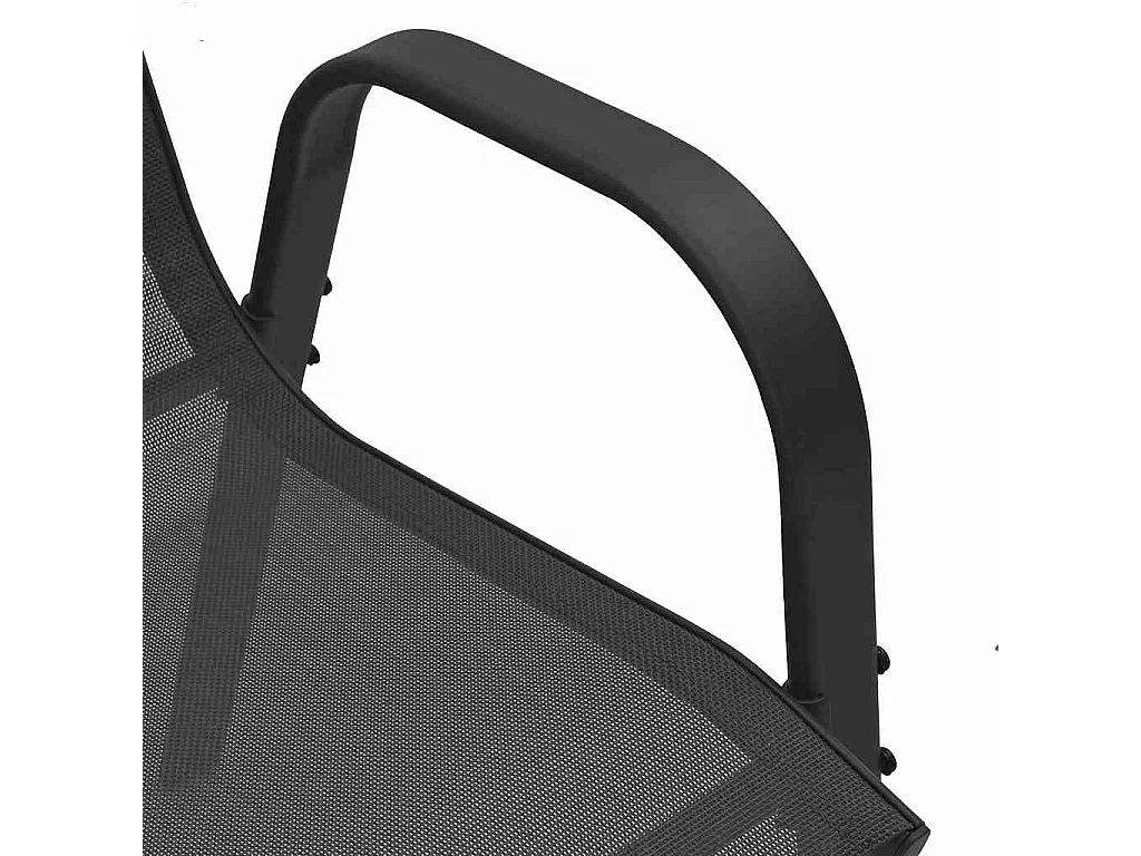Chaises empilables de jardin lot de 2 Noir Tissu textilène