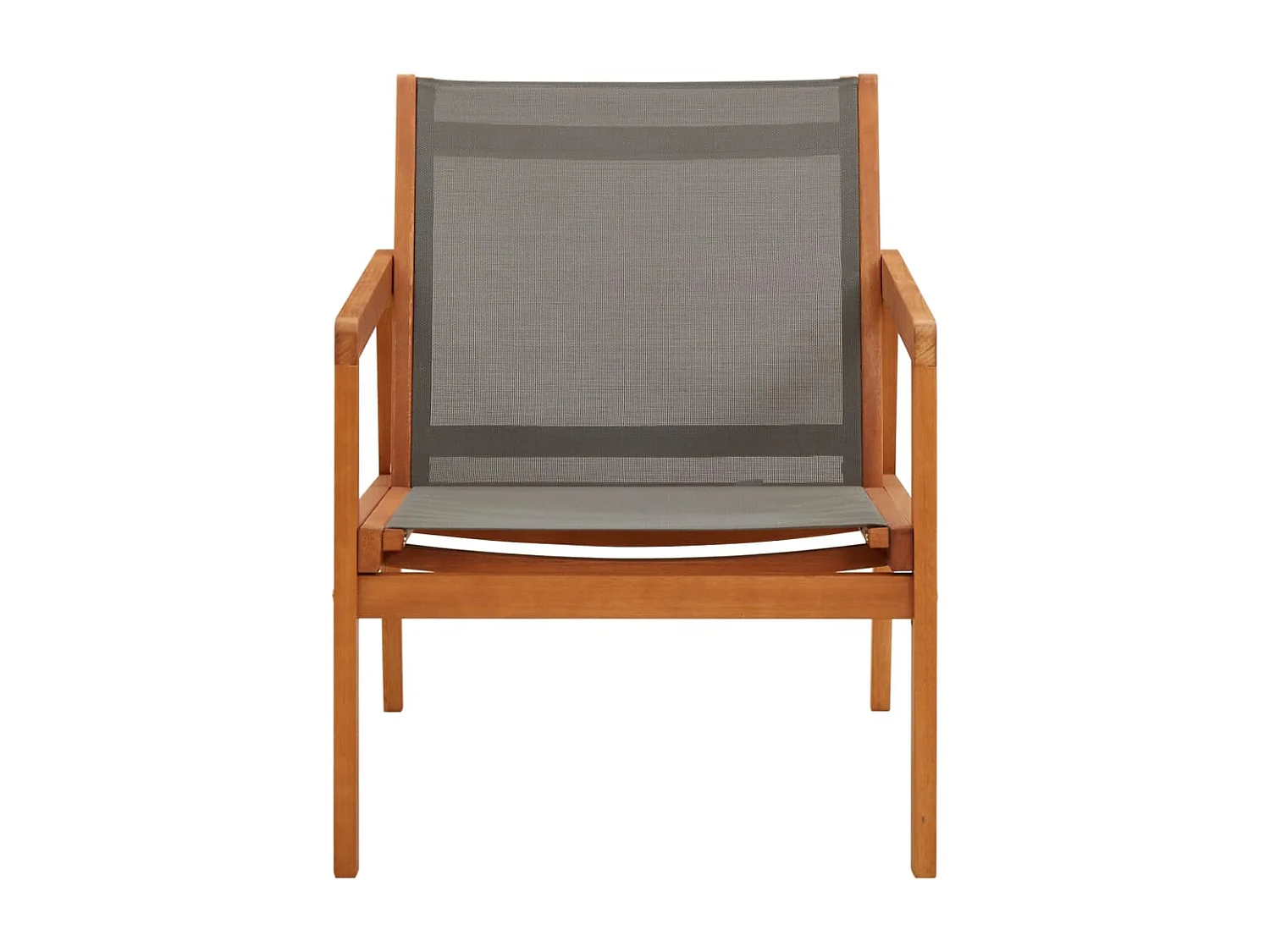 Chaise de jardin Gris Bois d'eucalyptus solide et textilène