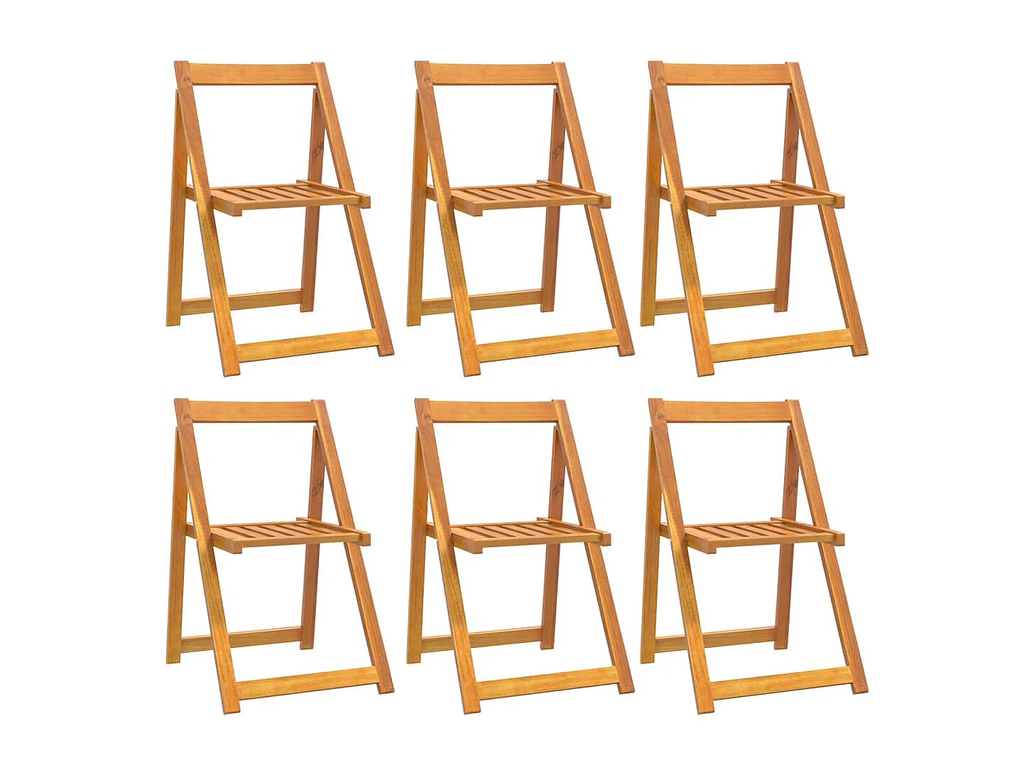 Chaises pliables de jardin lot de 6 Bois d'acacia massif