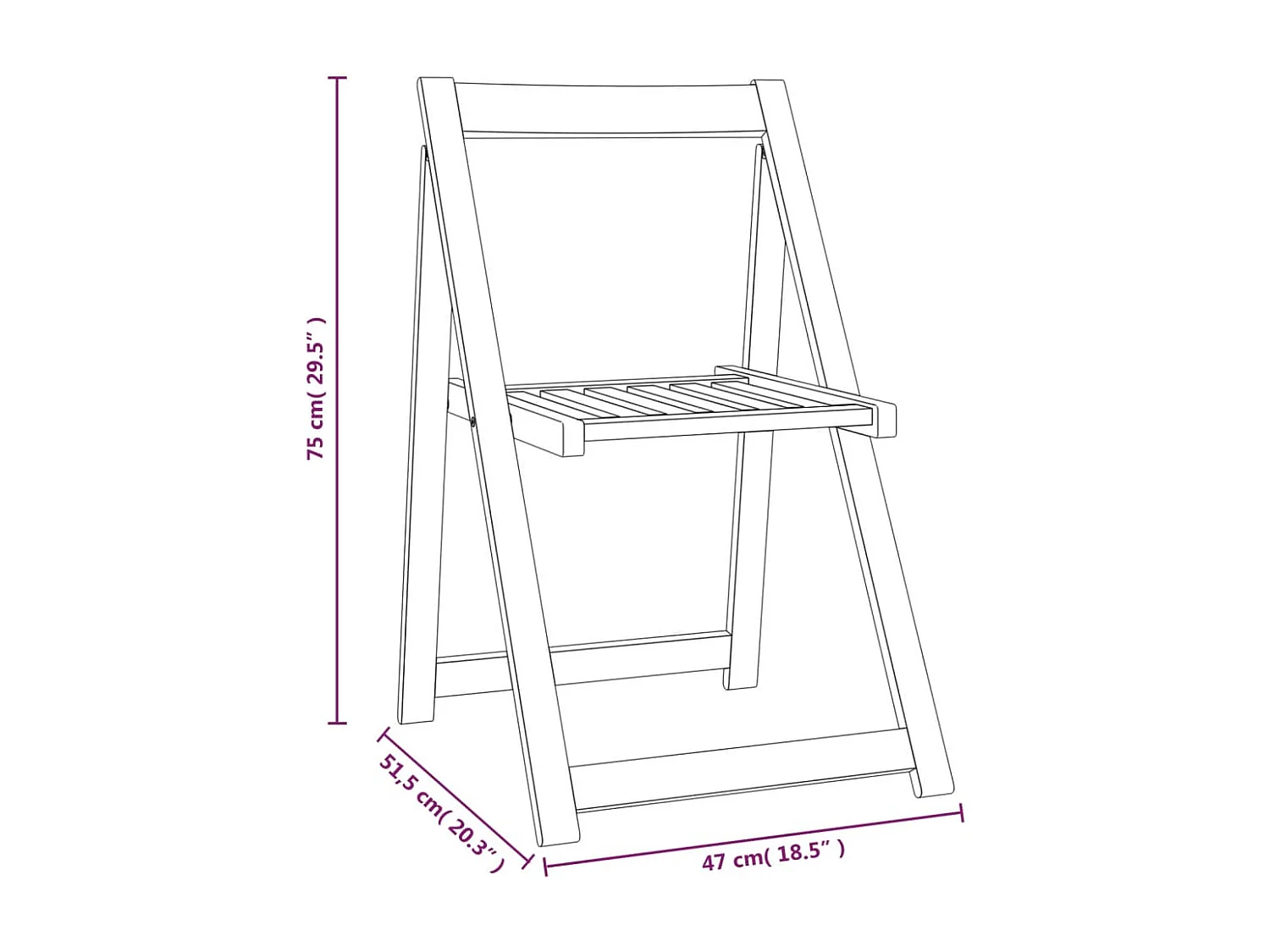 Chaises pliables de jardin lot de 6 Bois d'acacia massif
