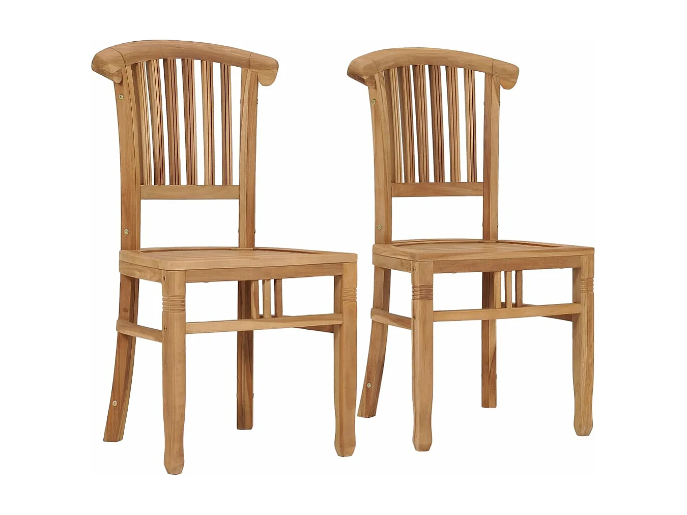 Sedie da Giardino 2 pz in Legno Massello di Teak