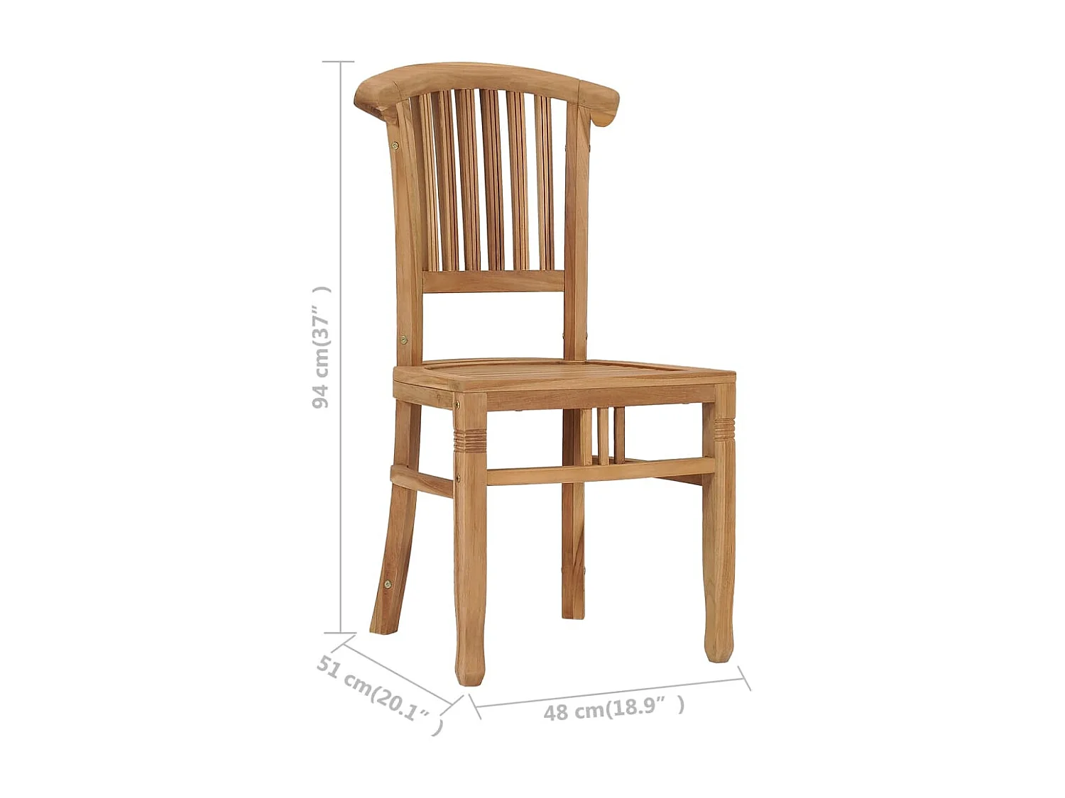 Sedie da Giardino 2 pz in Legno Massello di Teak