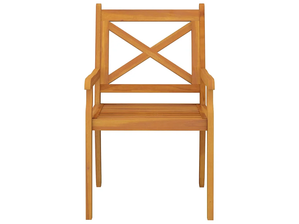 Sedie da Pranzo da Esterni 6 pz in Legno Massello di Acacia