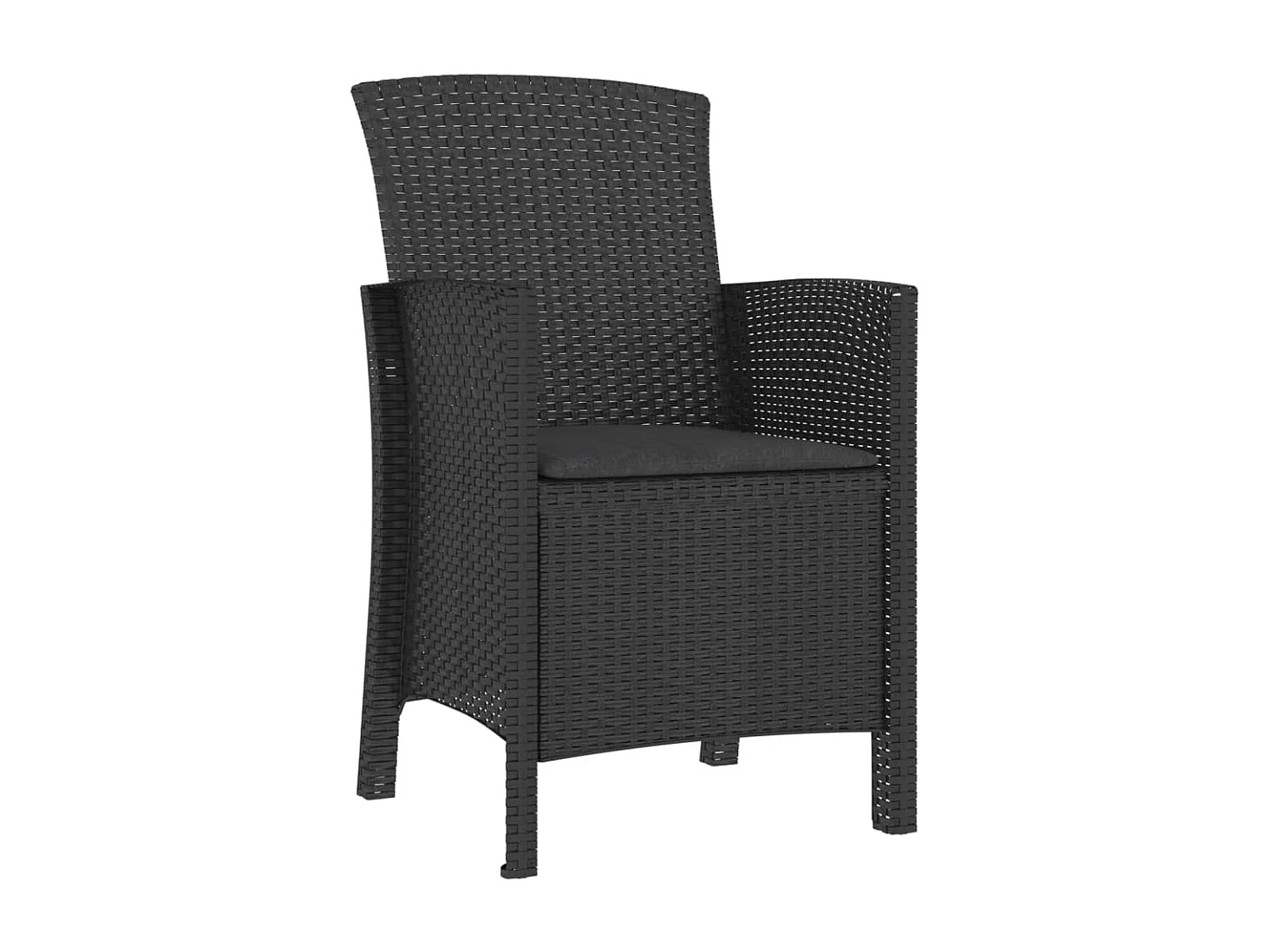 Chaise de jardin avec coussin Rotin PP Graphite