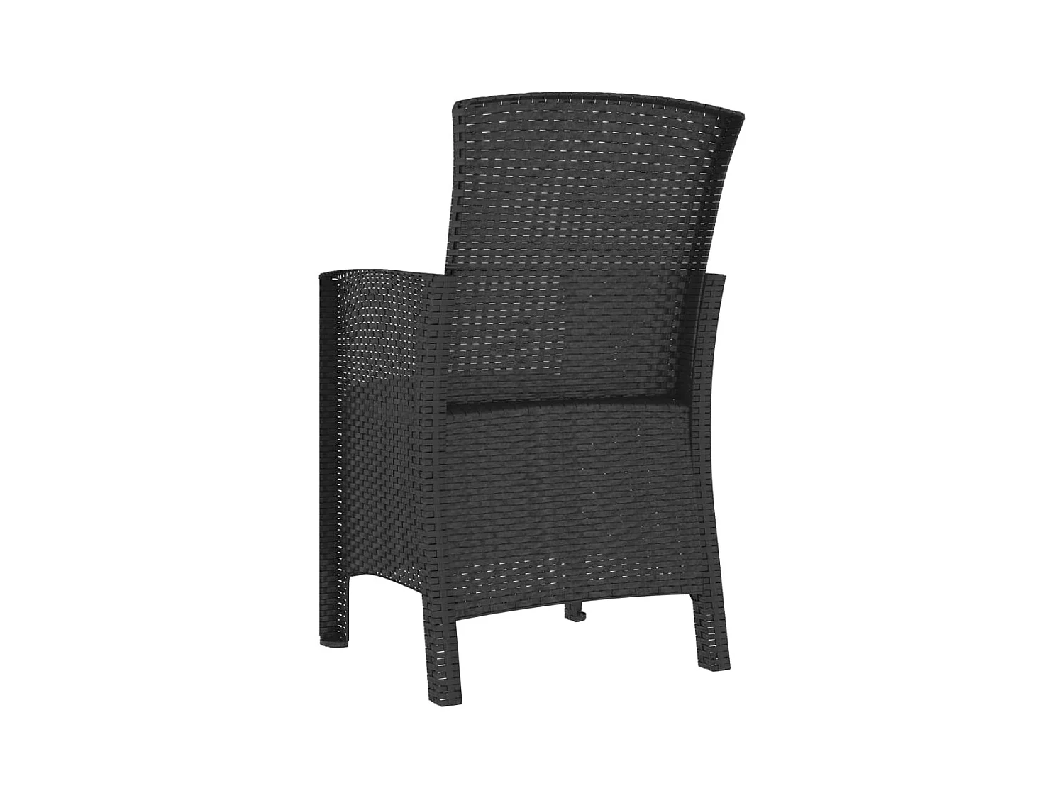 Sedia da Giardino con Cuscino in Rattan PP Grafite