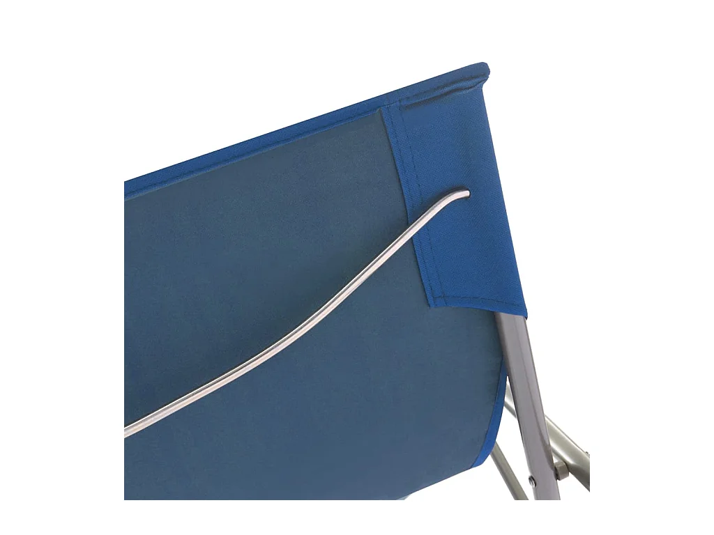 Strandstoelen inklapbaar 2 st staal en oxford stof blauw