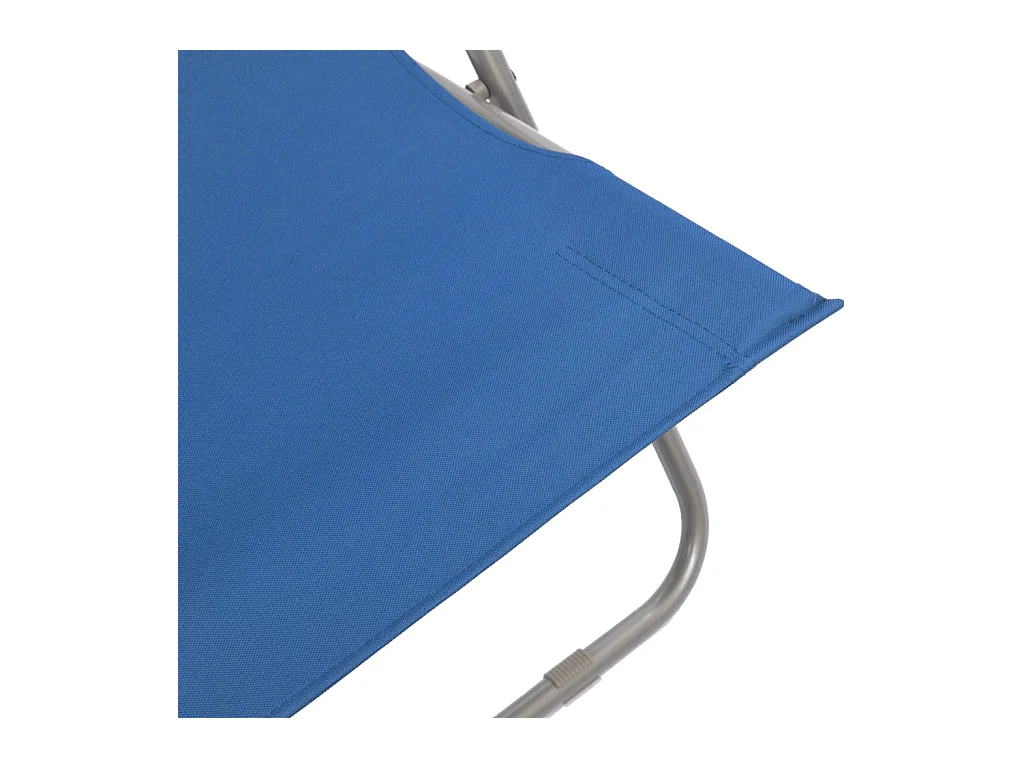 Strandstoelen inklapbaar 2 st staal en oxford stof blauw