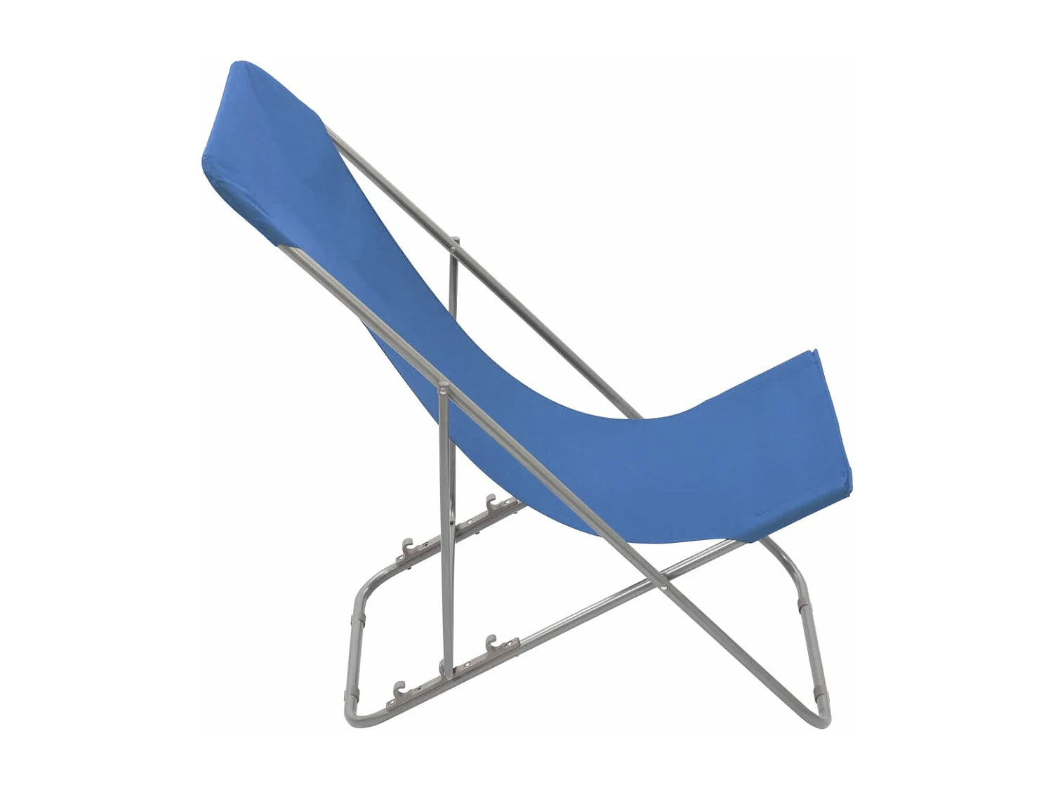 Chaises de plage pliables lot de 2 Acier et tissu oxford Bleu