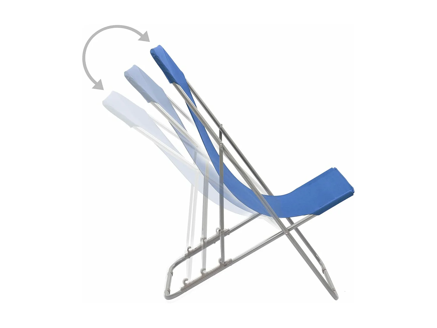 Chaises de plage pliables lot de 2 Acier et tissu oxford Bleu