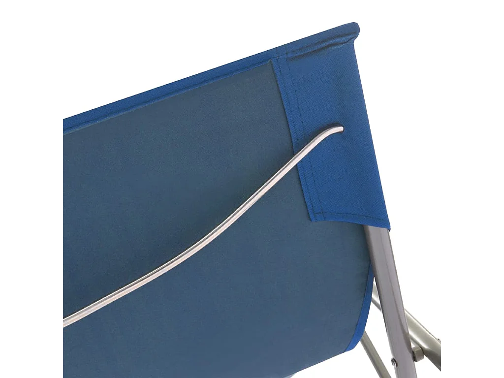 Chaises de plage pliables lot de 2 Acier et tissu oxford Bleu