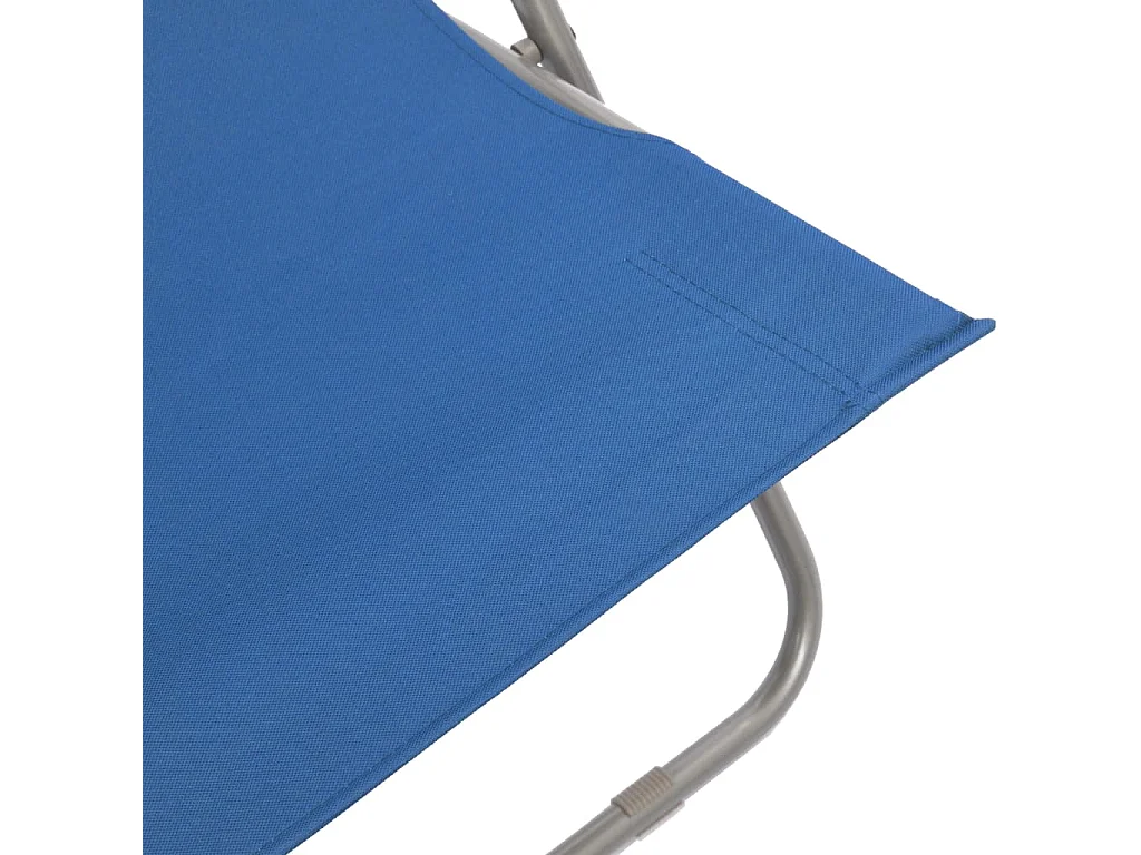 Chaises de plage pliables lot de 2 Acier et tissu oxford Bleu