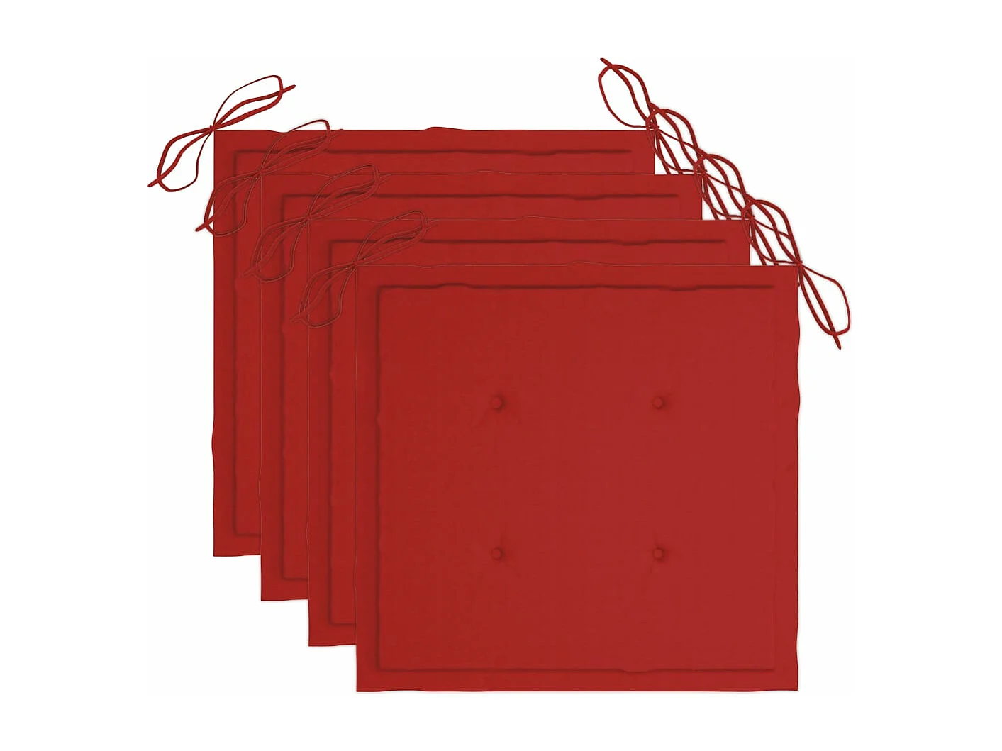 Chaises de jardin avec coussins lot de 4 Bois d'acacia massif