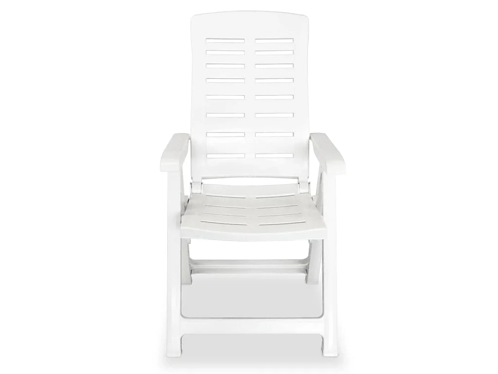 Cadeiras de jardim reclináveis 6 pcs plástico branco