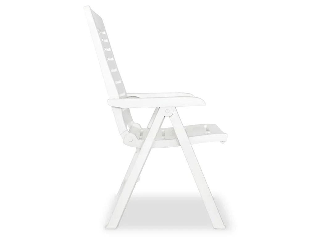 Cadeiras de jardim reclináveis 6 pcs plástico branco