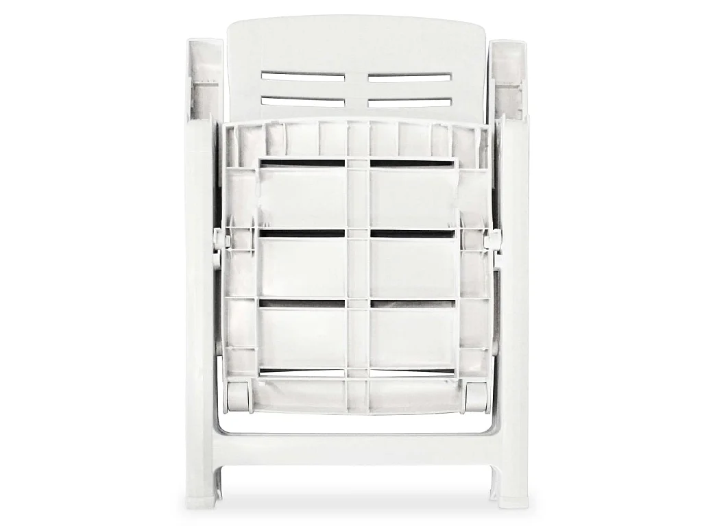 Cadeiras de jardim reclináveis 6 pcs plástico branco