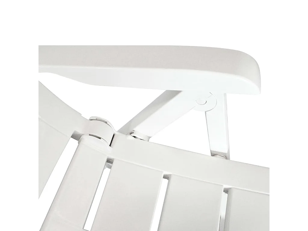 Cadeiras de jardim reclináveis 6 pcs plástico branco