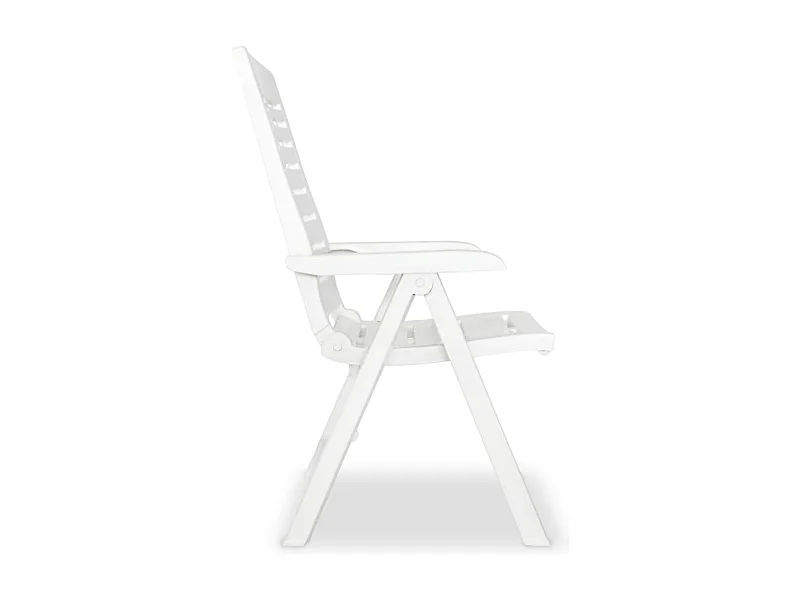 Chaises inclinables de jardin lot de 6 Plastique Blanc